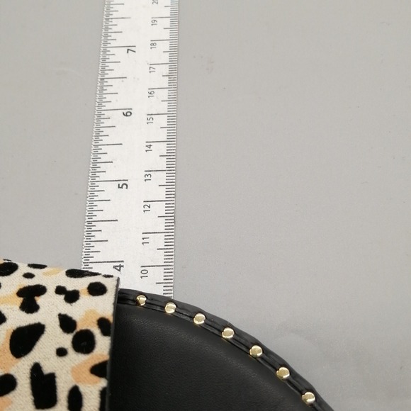Qupid Sandals Womens Black Leopard 9 Strappy Slide Shoe Dressy Flat Studded 9 - Picture 3 of 11